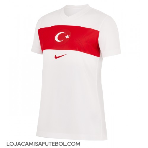 Camisa de Futebol Turkey Equipamento Principal Mulheres Europeu 2024 Manga Curta